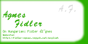 agnes fidler business card